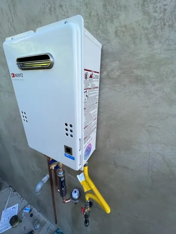 Tankless water heater installation for Belden homes